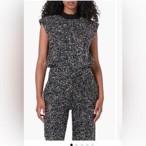 Endless Rose Cap Sleeve Bouclé Tweed Top - NWT